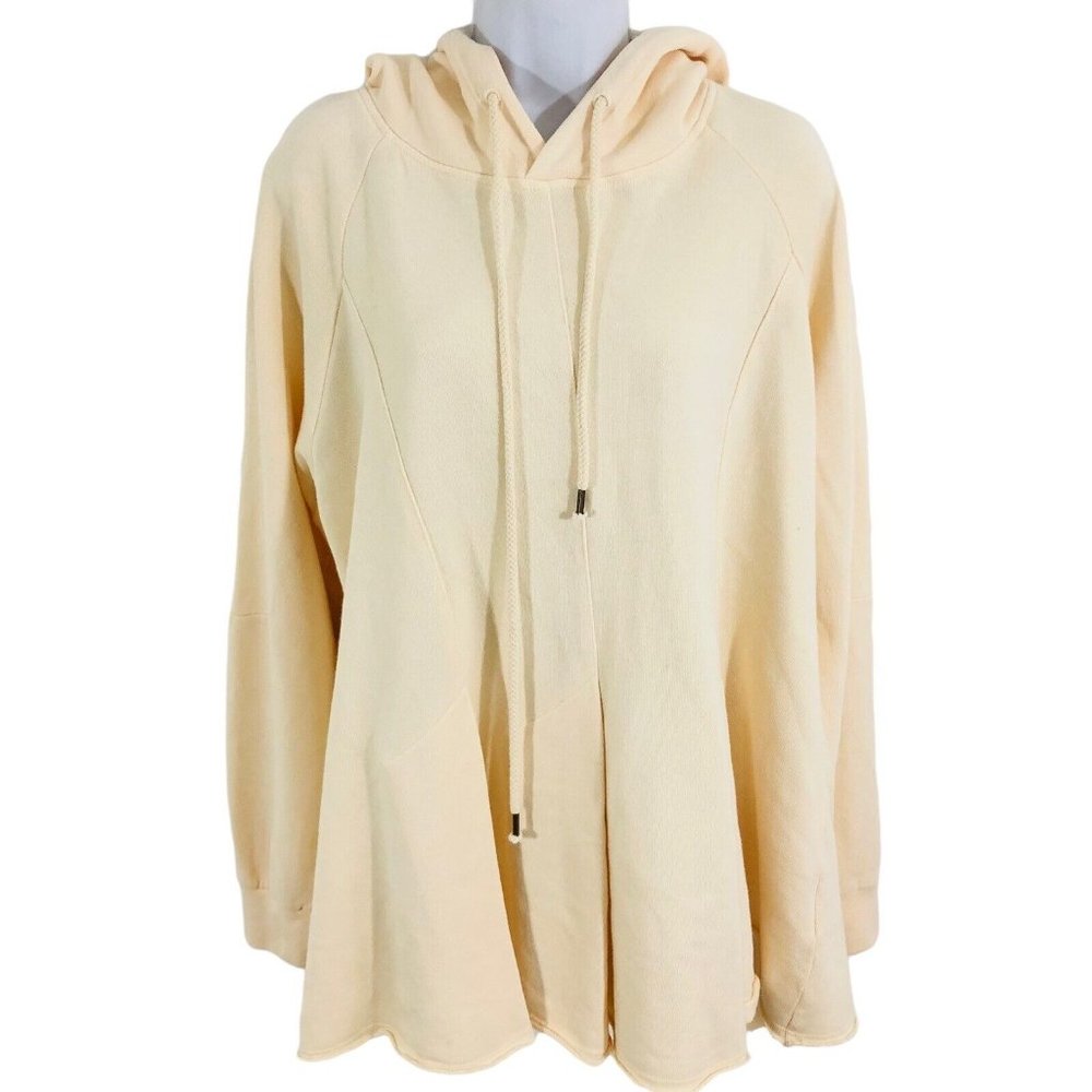 Pilcro Anthropologie Cream Swing Waist Flynn Hoodie Womens Size XL - Picture 5 of 8